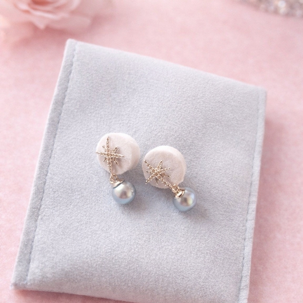 Crystal Starburst & Pearl Drop Earrings | Elegant Statement